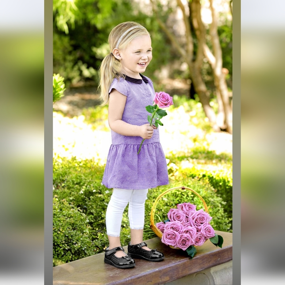 PEDIPED | Little Girl's Naomi Dress School Shoes w/Flex Fit System, EU 20, Black - Picture 8 of 15